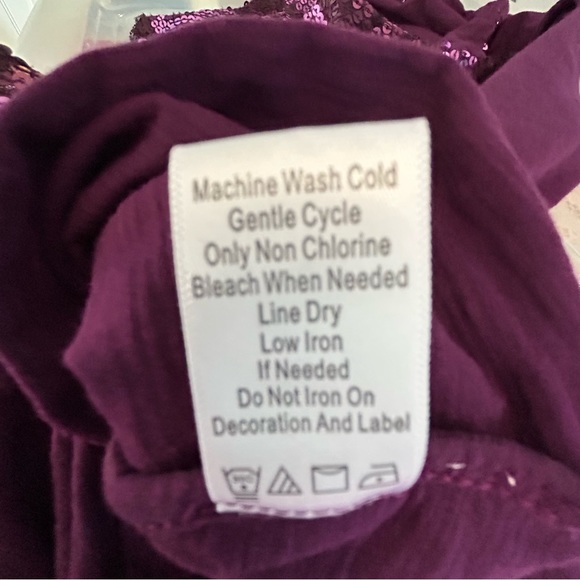 Coldwater Creek plum purple sequins chevron pattern cotton tank Size M - Picture 6 of 9
